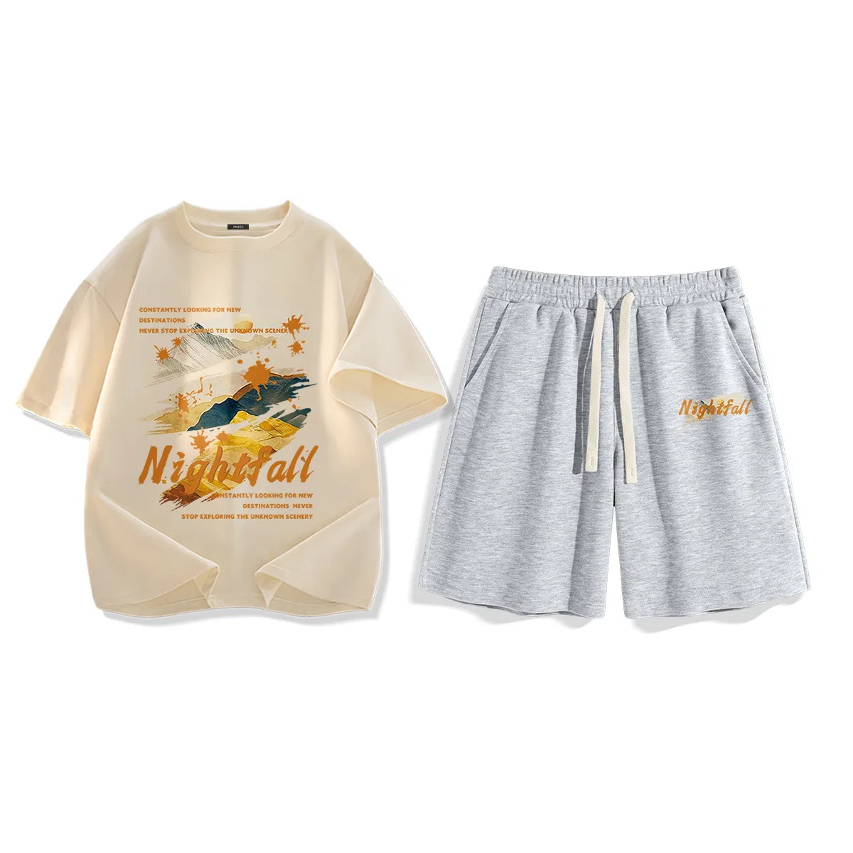 Детский спортивный комплект 2 шт MINISO, Light Beige Heather Gray