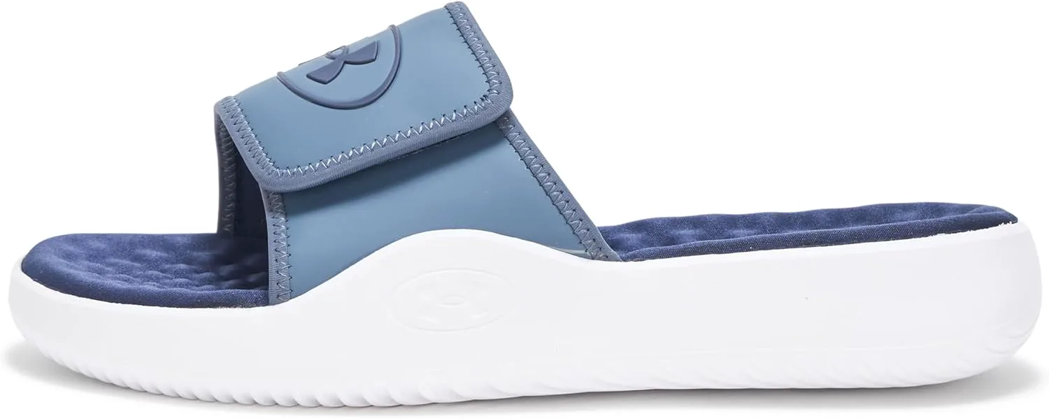 Мужские сандалии Under Armour Ignite Pro 8 Slide, серый/белый/темно-синий — фото 4