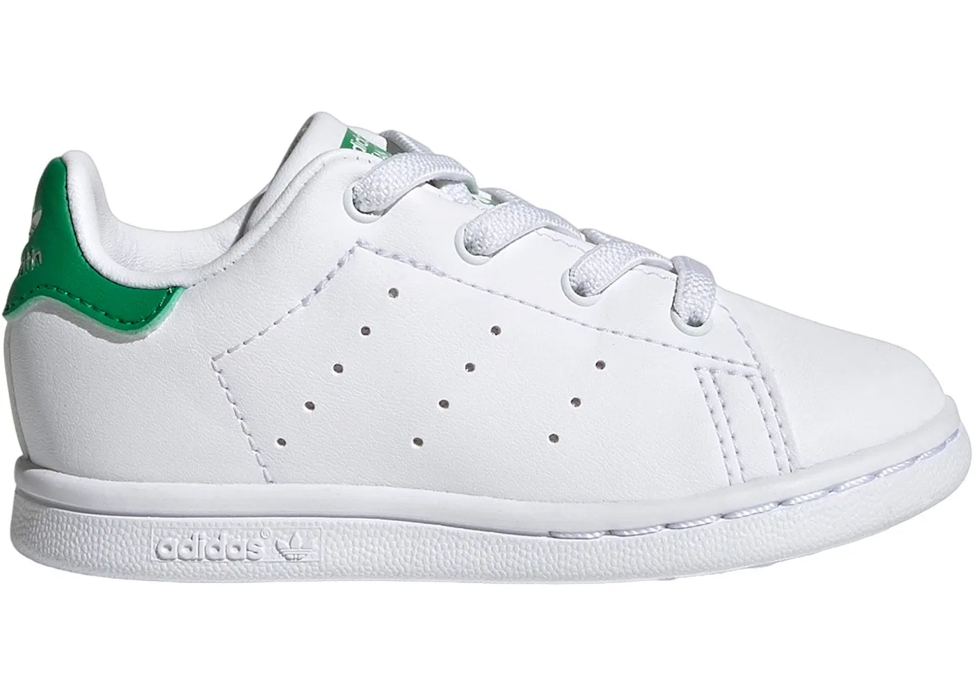 Детские кроссовки для мальчиков с кожаным верхом Adidas Stan Smith, Cloud White Cloud White Green