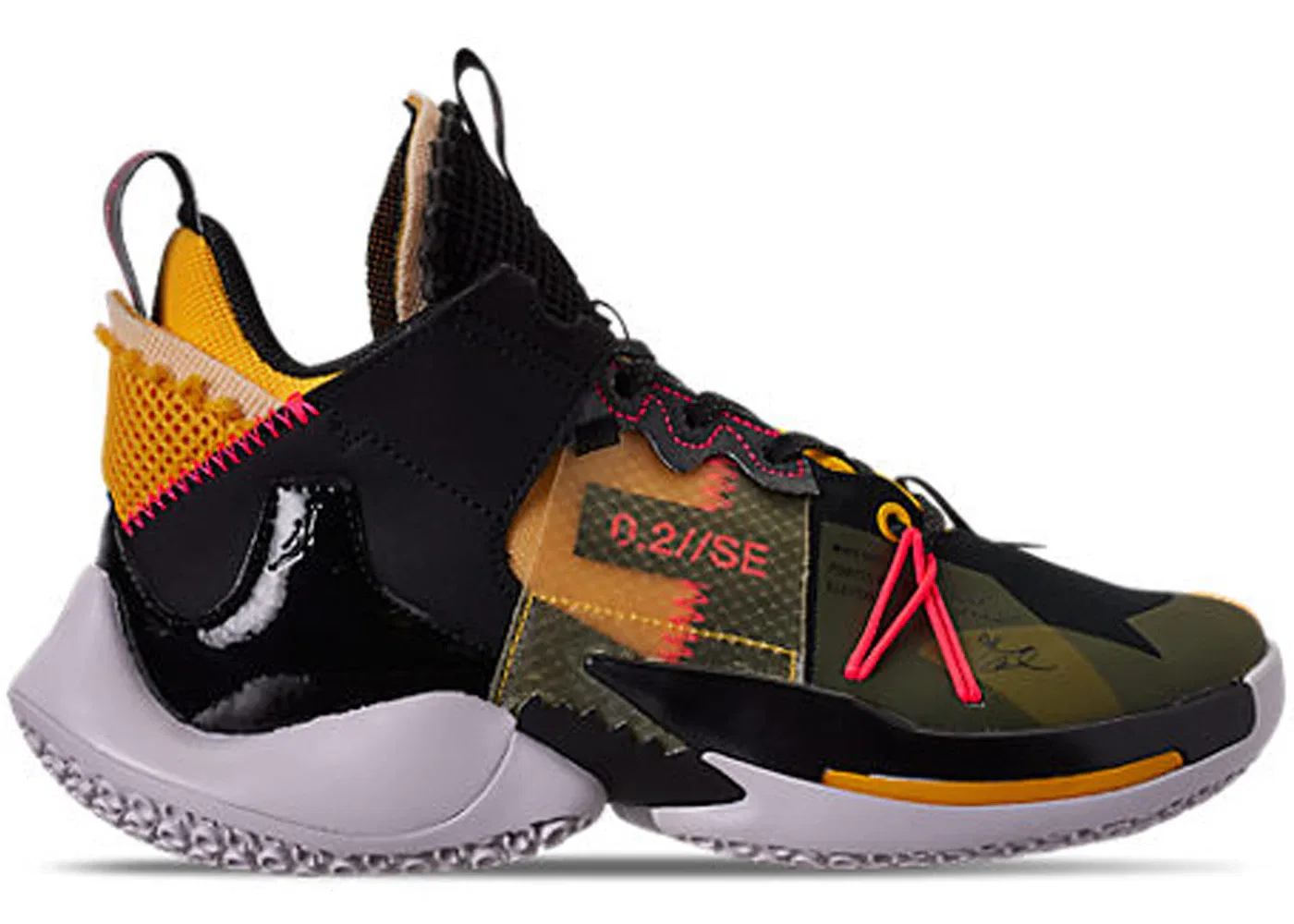Детские кроссовки для активного спорта Jordan Why Not Zer0.2 SE Jordan, Black/Flash Crimson-Amarillo-Vast Grey