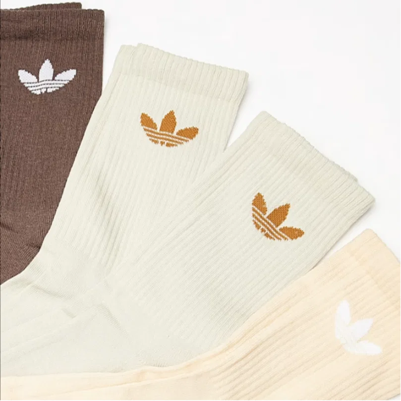 Детские носки-слипоны с принтом TrefoilCushion Adidas Originals, 6 Pack (Brown+Gray White+Crystal Sand) — фото 3