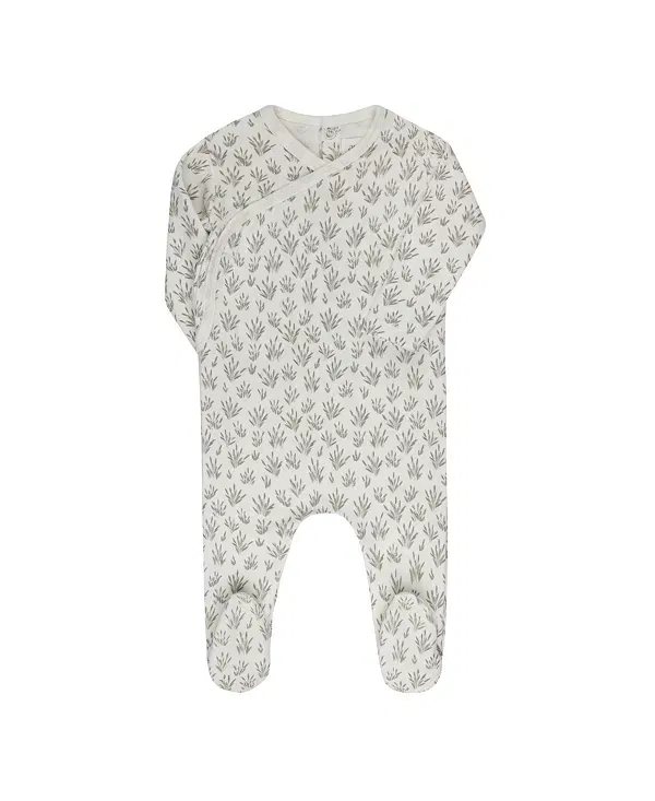 Детский комбинезон из французского футера с принтом Blooms Collection Ely'S & Co., Ivory Blue