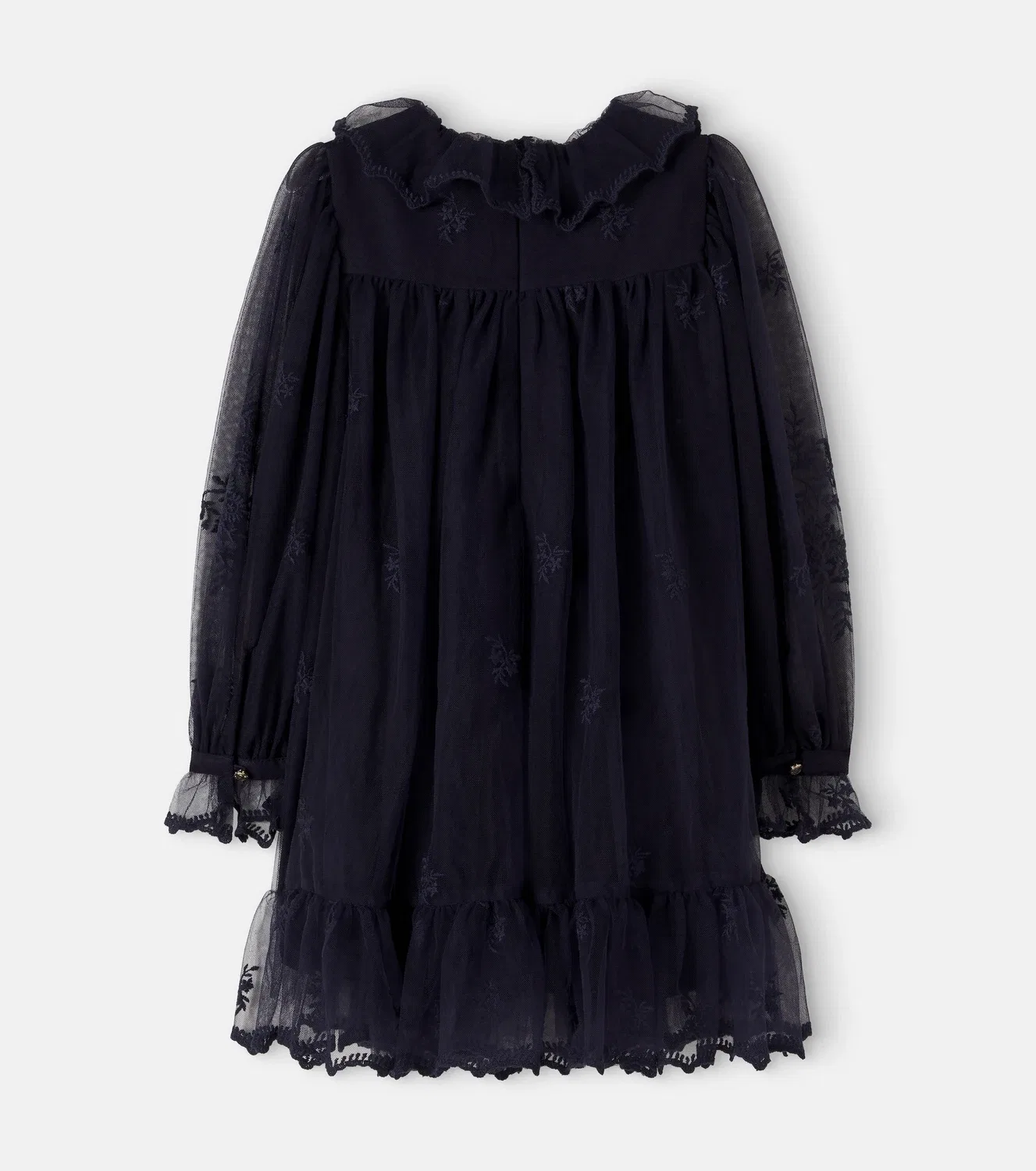 Нарядное платье с вышивкой Chloé Kids, синий — фото 3