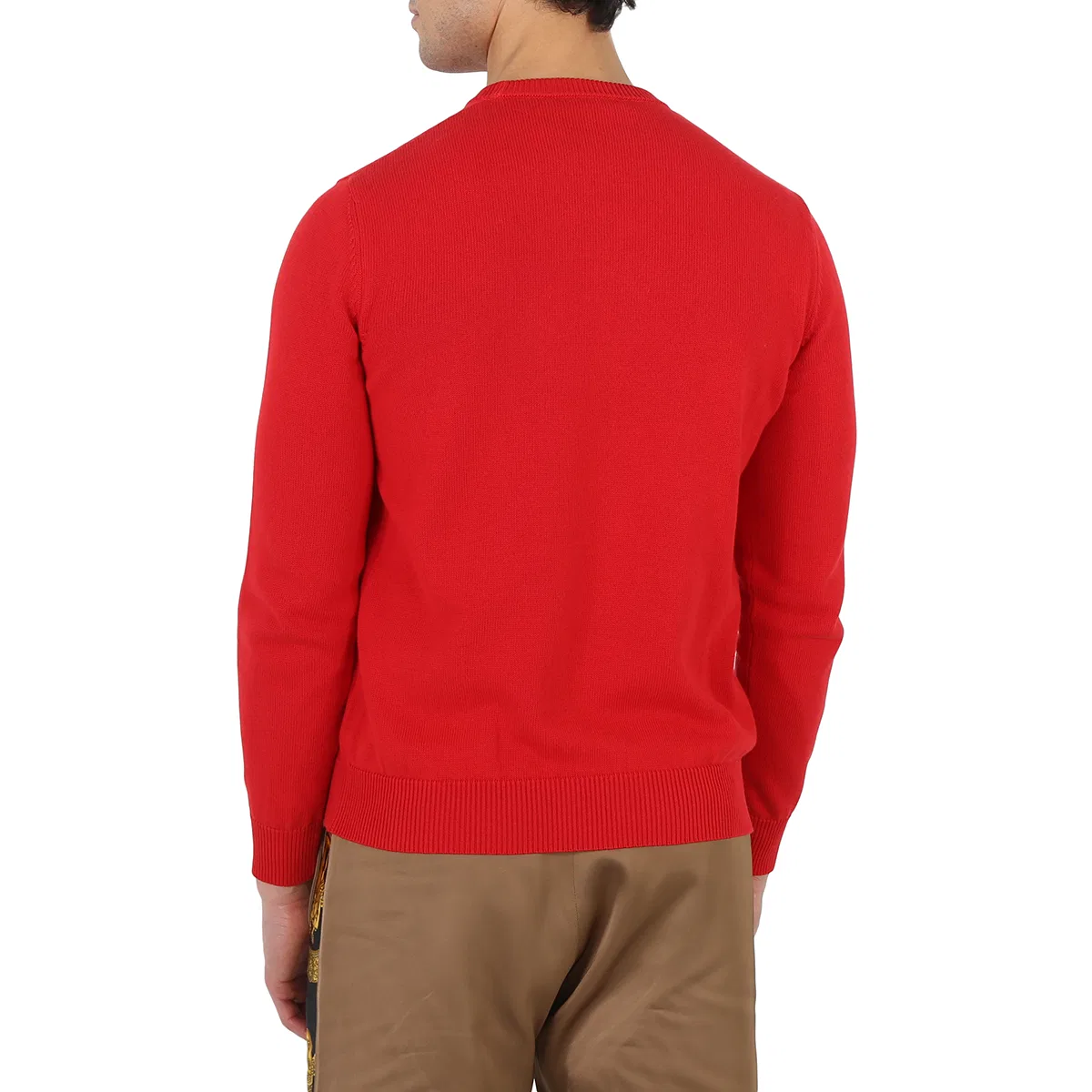 Свитер с интарсией и жаккардовым логотипом Red Intarsia Knit Jacqurd Sweater Versace, Red — фото 4