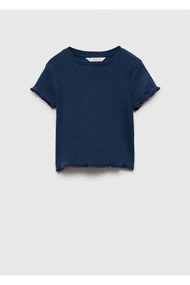 Детская футболка для девочек хлопковая Mango Kids, Navy Blue