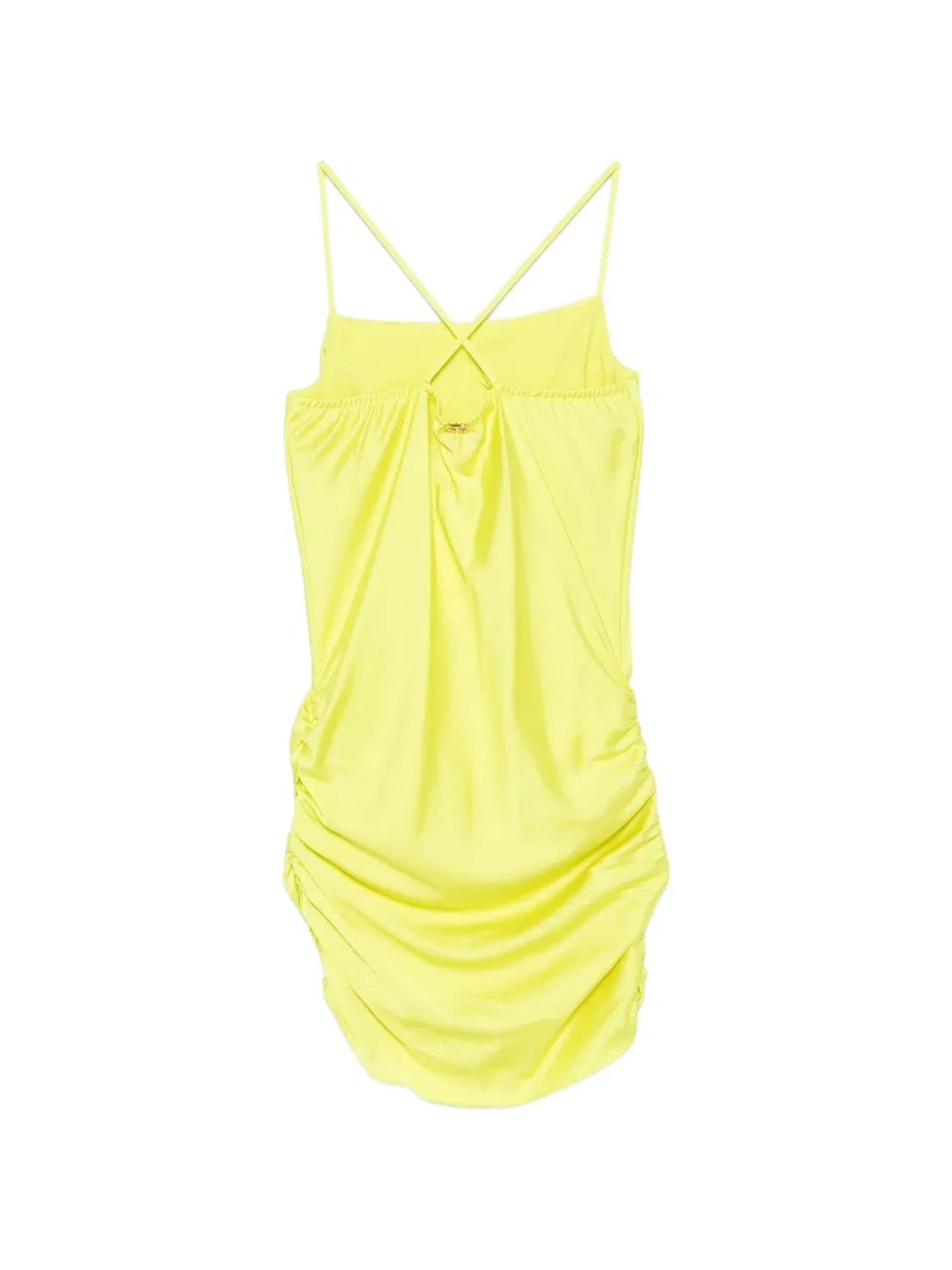 Платье мини с воротником-хомутом и сборками Twinset Kids, желтый — фото 2