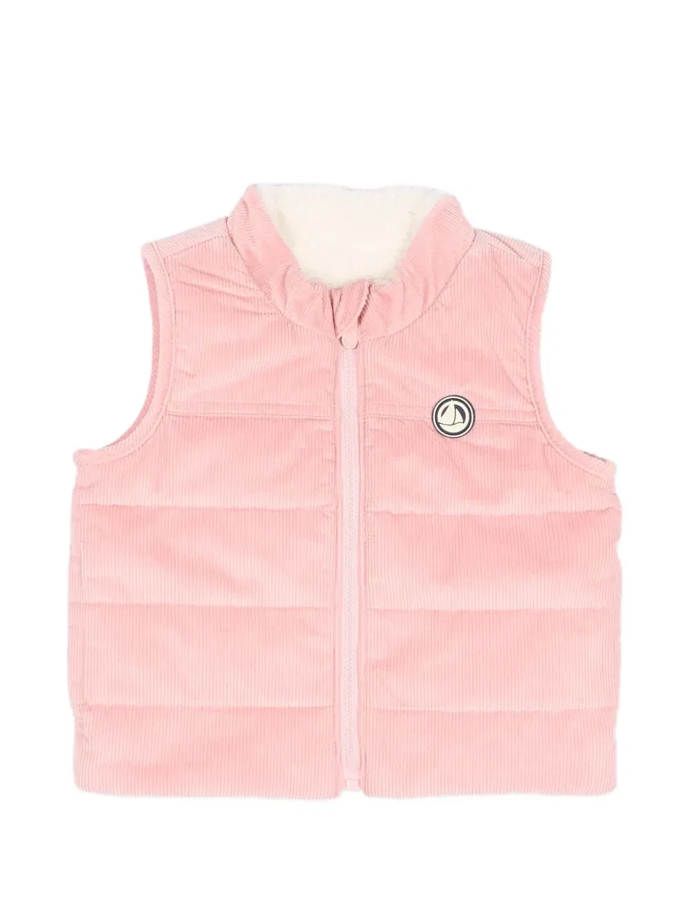 Стеганый вельветовый жилет Petit Bateau, розовый