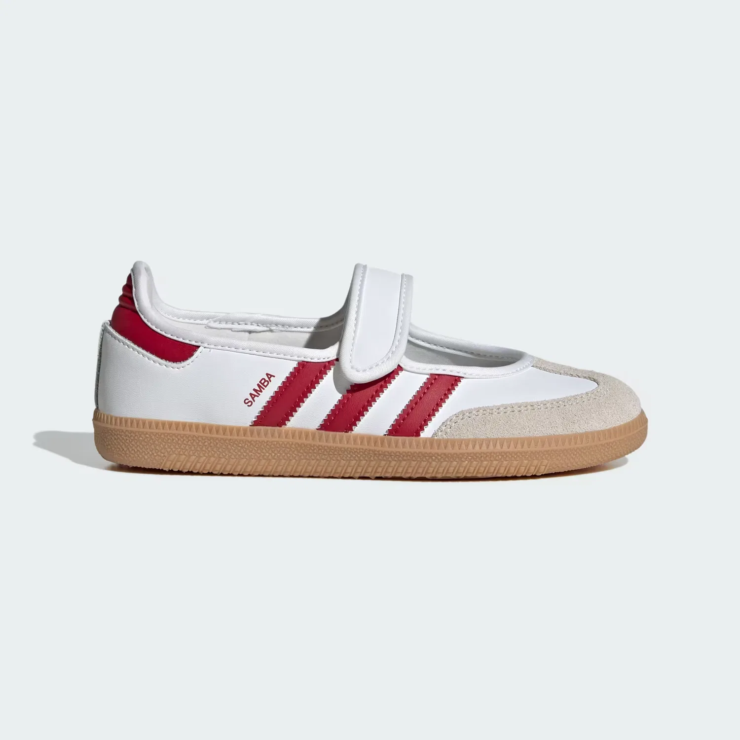 Детские кроссовки на липучке Samba Jane Adidas Originals, Cloud White/Team Victory Red/Gum