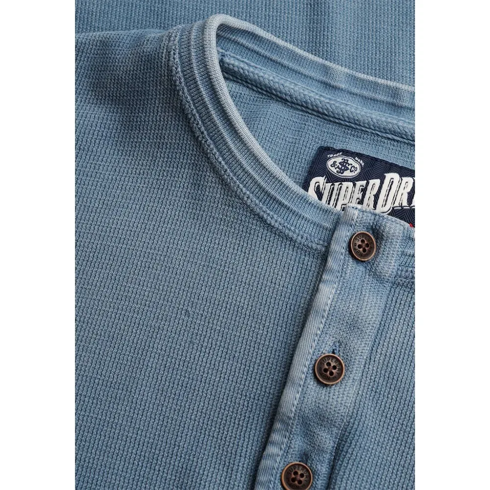Футболка с длинным рукавом Lite Textured Grandad Superdry, синий — фото 2