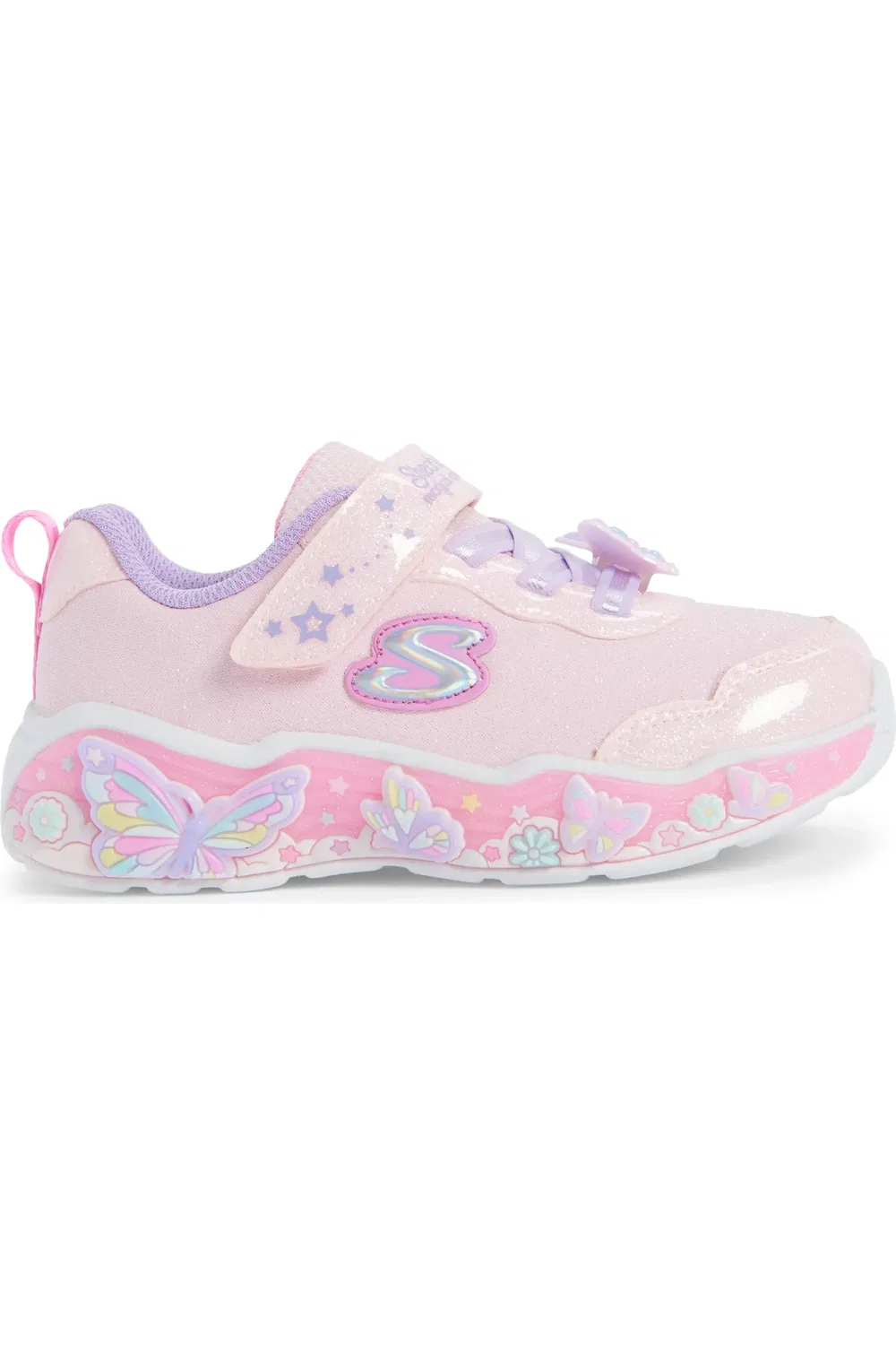 Кроссовки детские со светящейся подошвой Lil Butterfly Bliss SKECHERS, светло-розовый — фото 3