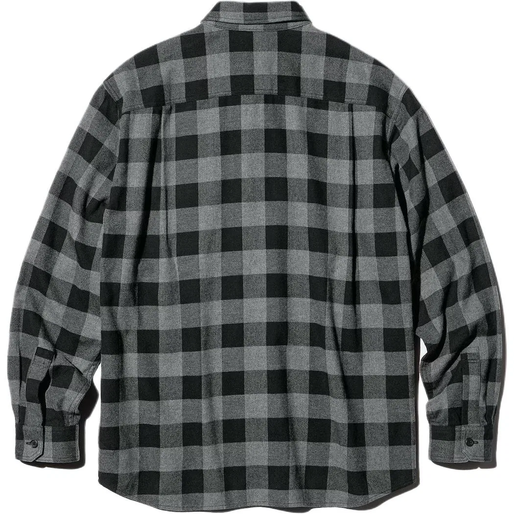 Мужская рубашка с отложным воротником Gray Lapel Moderate UNIQLO, Серый — фото 3