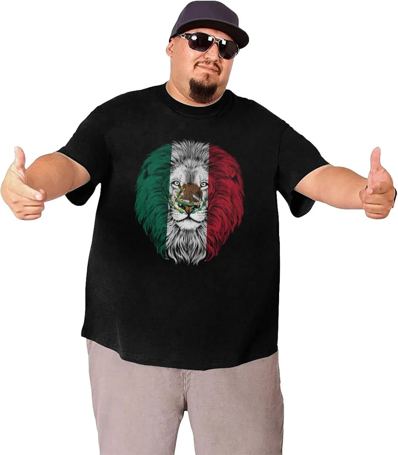 Мужская футболка с графическим принтом Regular Fit, Mexico Flag Lion — фото 3