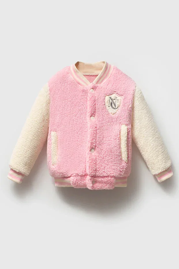 Детское пальто для девочек плюшевое Mahfel, Light Pink