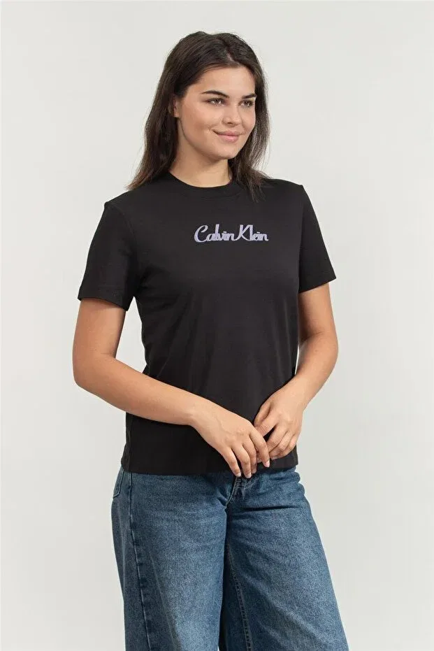 Женская футболка с круглым вырезом Calvin Klein, Black — фото 2