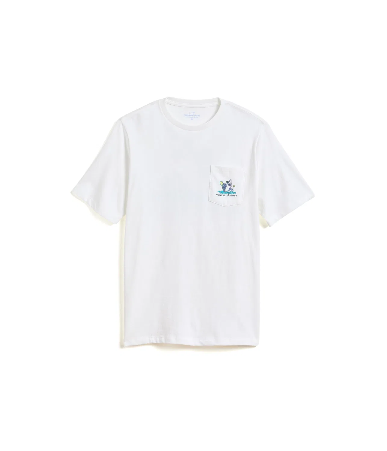 Футболка с коротким рукавом Shark Tennis (для малышей/детей постарше) Vineyard Vines Kids, White Cap