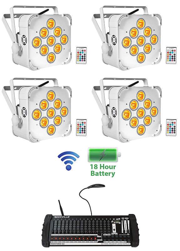

Комплект Rockville Best PAR 60 Battery Wash Lights DMX + 384-канальный контроллер Best PAR 60 White + Rockforce W4