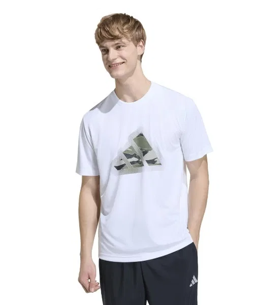 Мужская футболка с принтом Climacool Camo Modern Logo Graphic Adidas, Белый