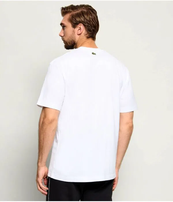 Футболка мужская Lacoste хлопок Regular Fit, белый — фото 3