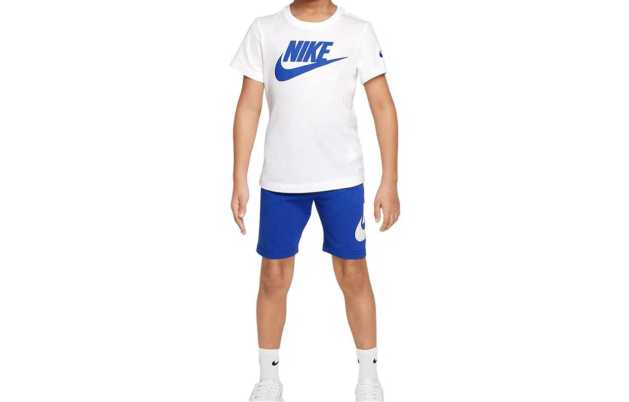 Детский комплект спортивной одежды с принтом Nike Casual Sportswear, White/Blue