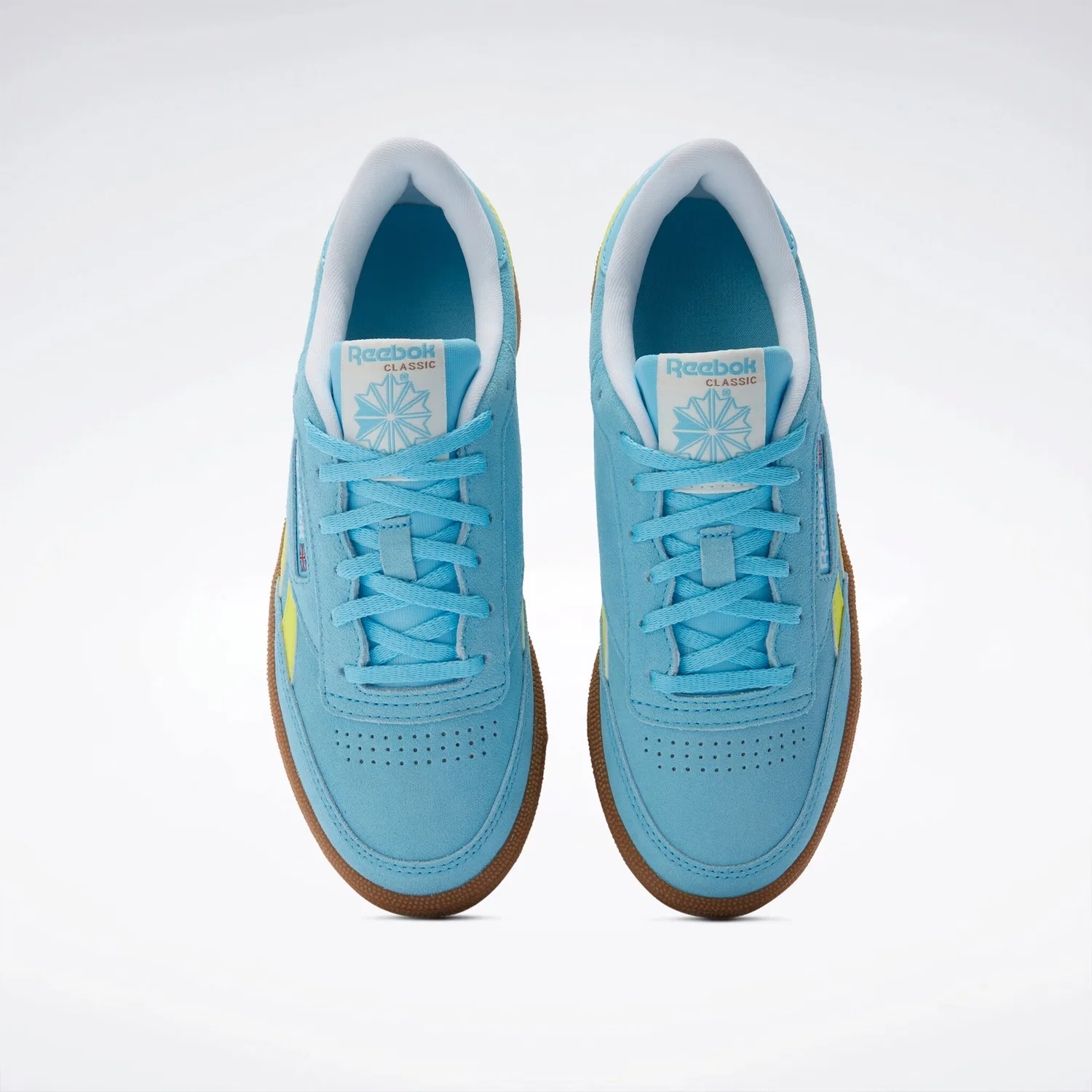 Детские кроссовки на шнуровке Reebok Classic Club C Revenge, Digital Blue/Solar Acid Yellow/Gum — фото 2