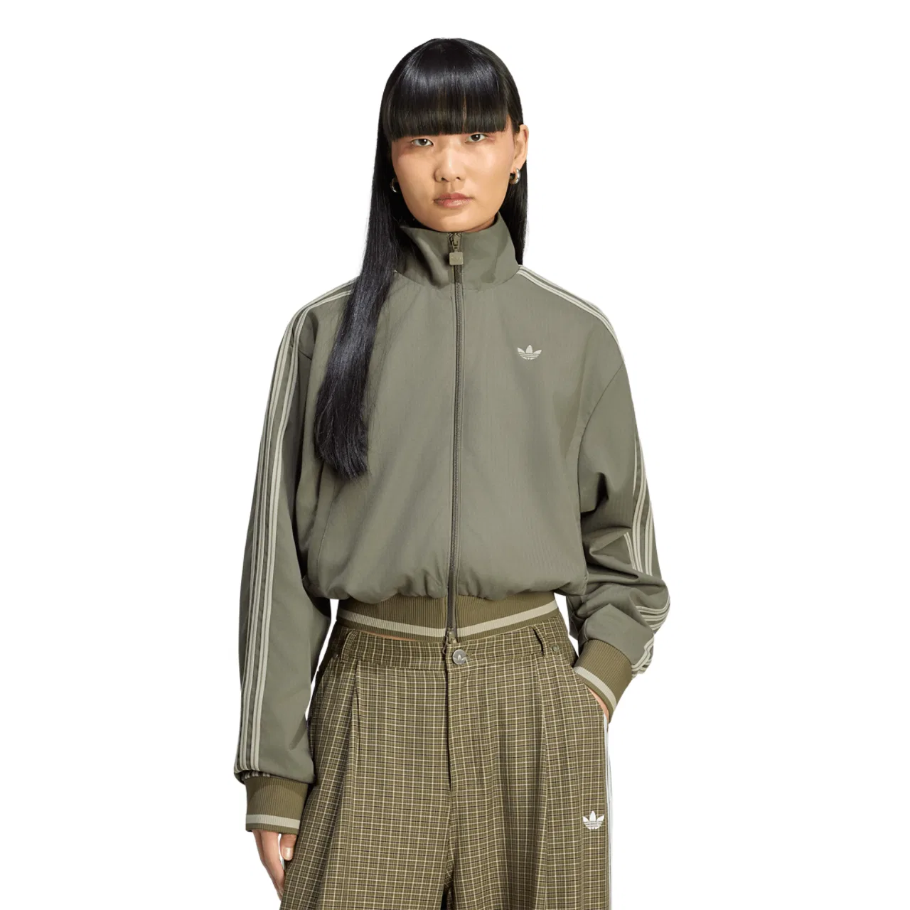 Женская олимпийка свободного кроя Firebird Track Top Adidas, Branch/Silver Pebble