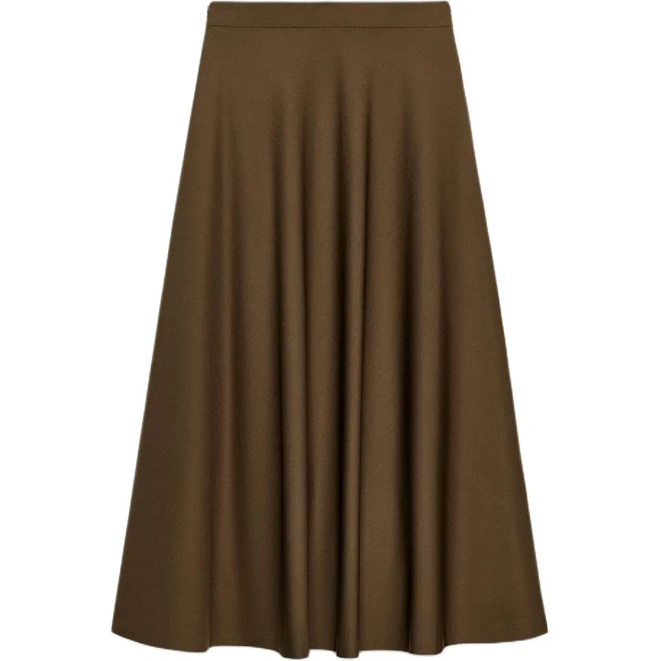 Женская длинная юбка повседневная ZW Limited Edition, ZARA, Dark Khaki — фото 3
