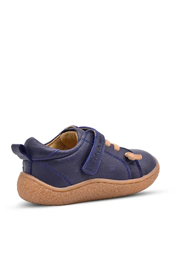 Детские туфли для девочек кожаные на плоской подошве Nicolo elastic leather Kids A More, Navy Blue — фото 3
