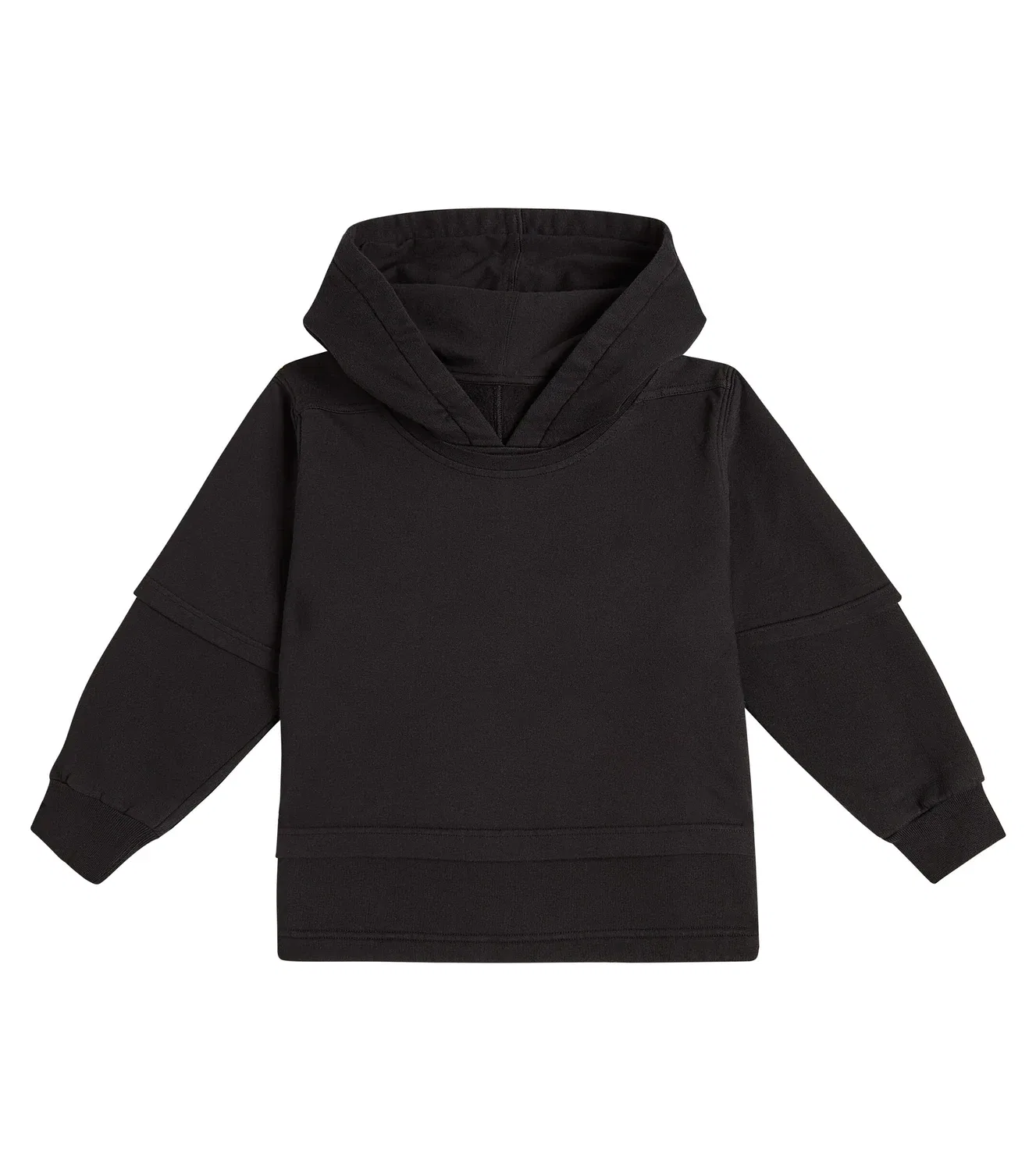Худи из хлопкового джерси Rick Owens Kids, черный