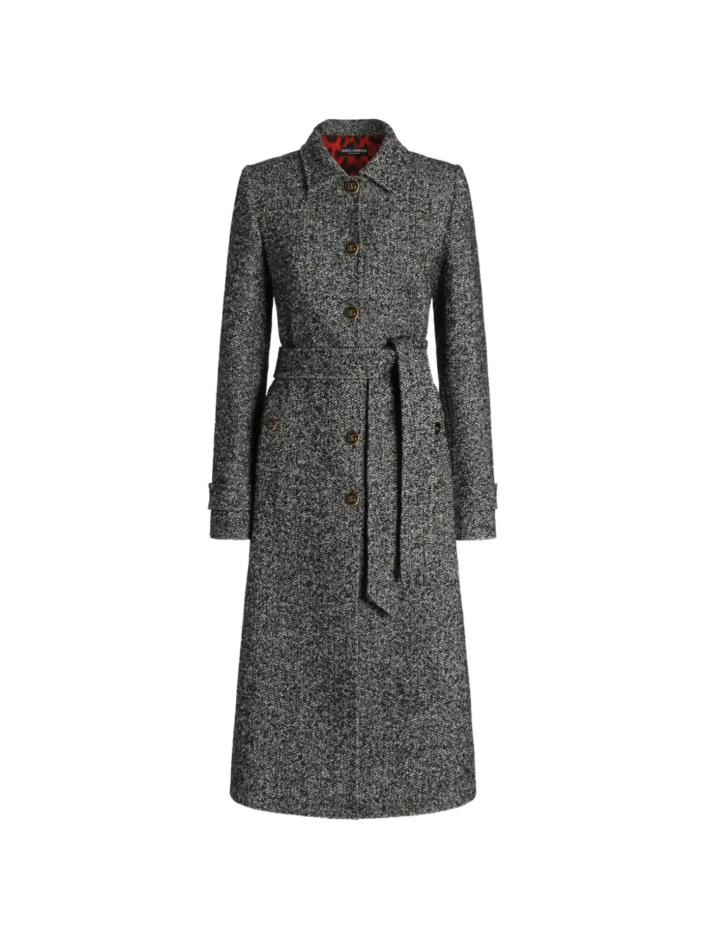 Пальто однобортное Dolce & Gabbana, серый
