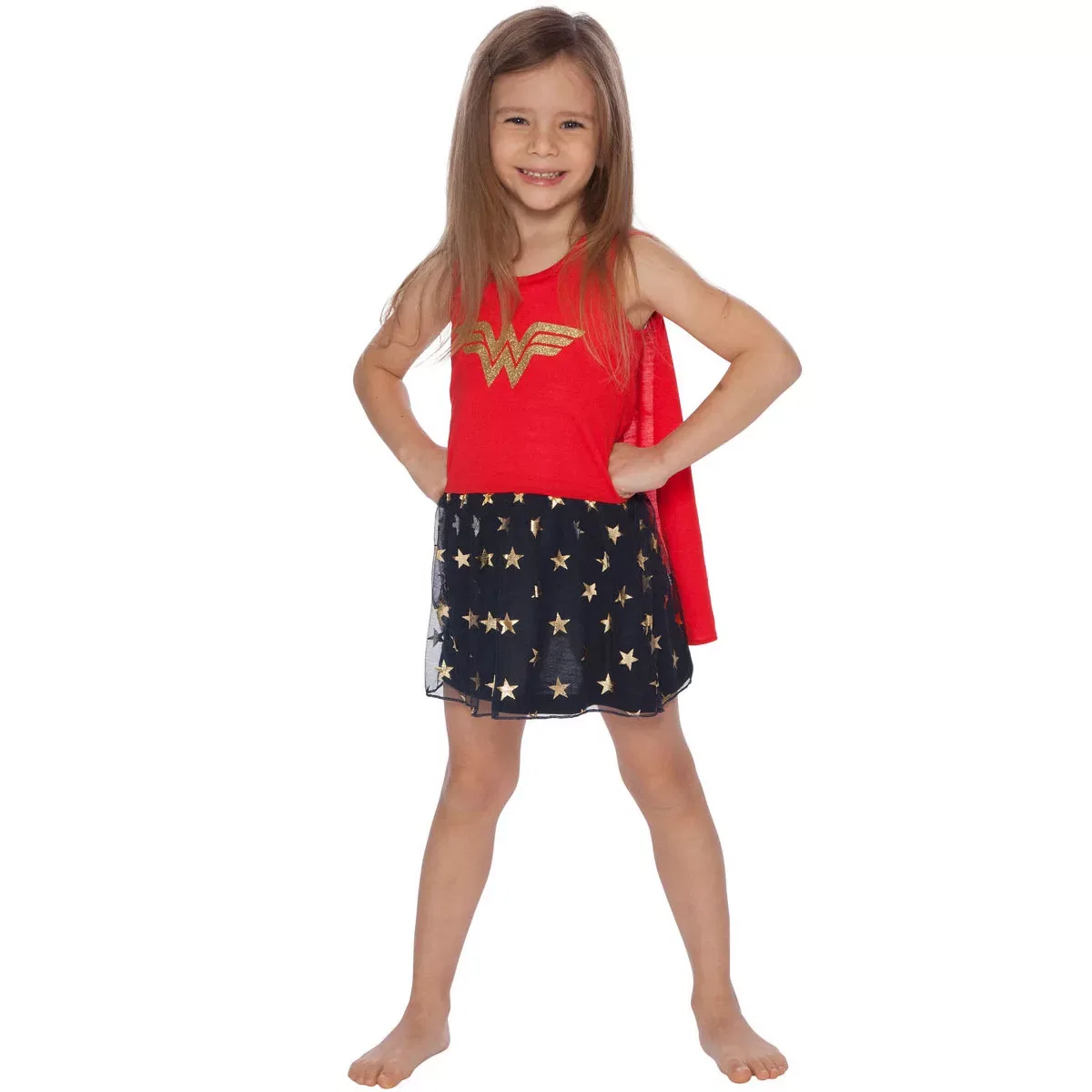 Детская ночная рубашка для девочек с принтом Wonder Woman Roller Derby Tank Gown with Cape INTIMO, Multi — фото 3