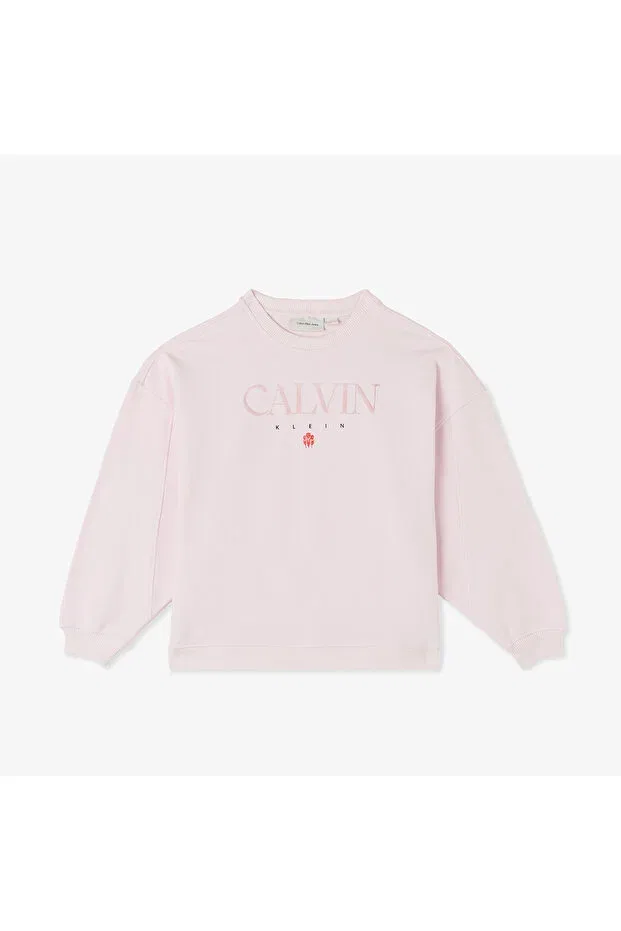 Детские свитшот для девочек хлопковый Calvin Klein, Pink — фото 4