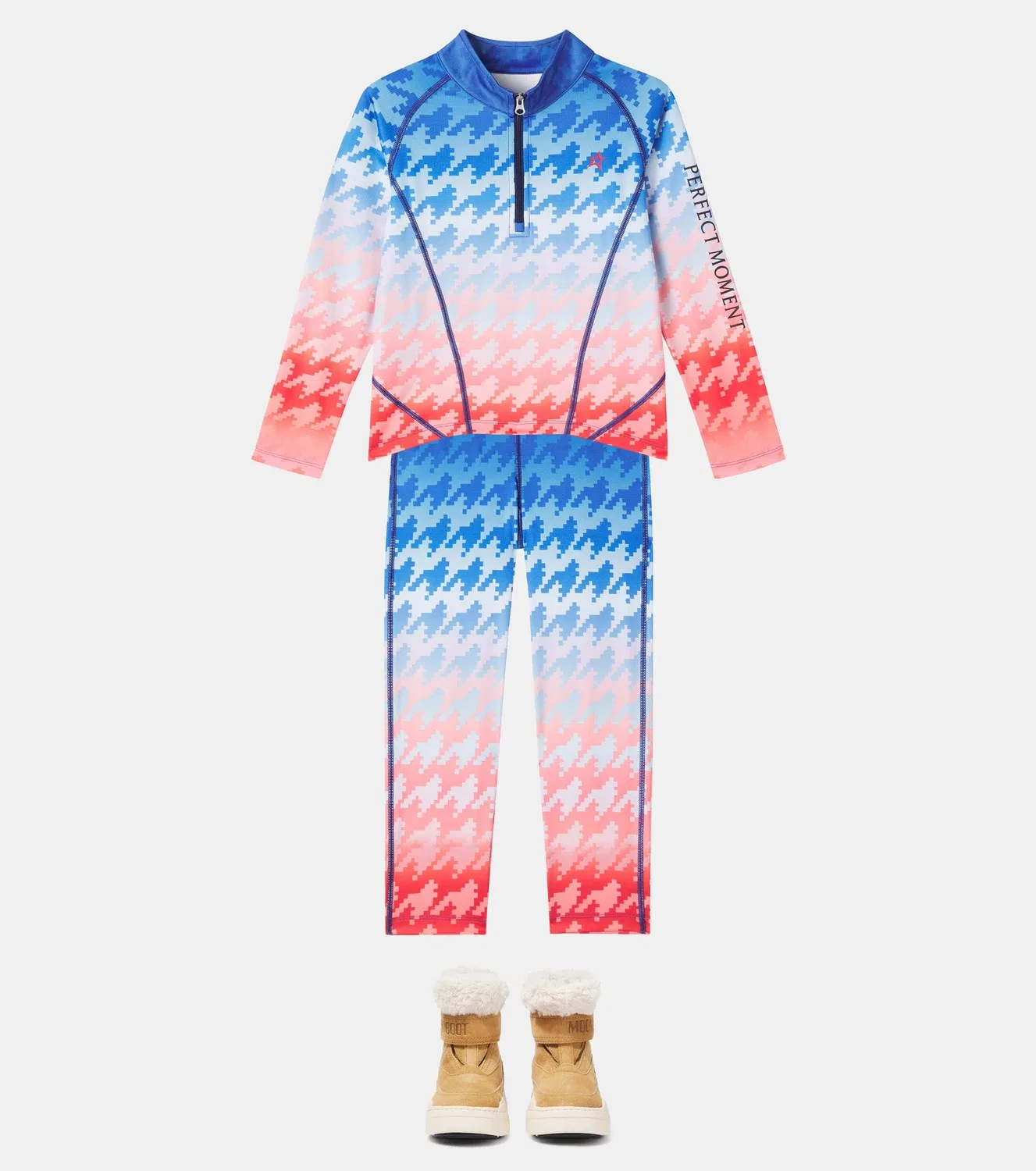 Леггинсы с принтом Degrade Houndstooth Red/Blue Perfect Moment Kids, мультиколор — фото 2
