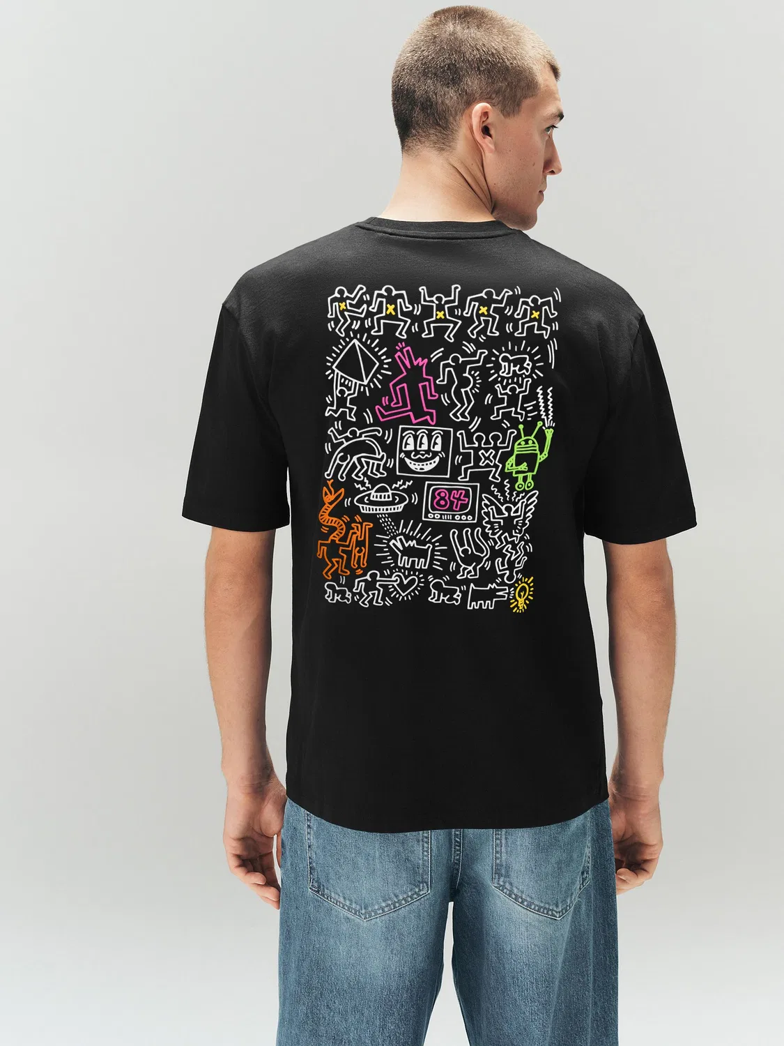 Футболка с принтом Keith Haring, Relaxed Fit Next, черный