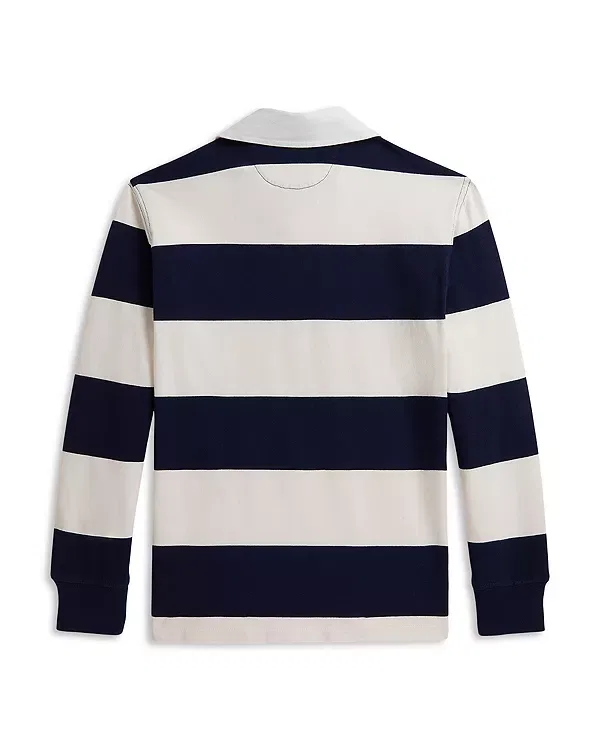 Детская рубашка поло для мальчиков с длинным рукавом The Iconic Rugby Shirt Ralph Lauren, темно-синий — фото 2
