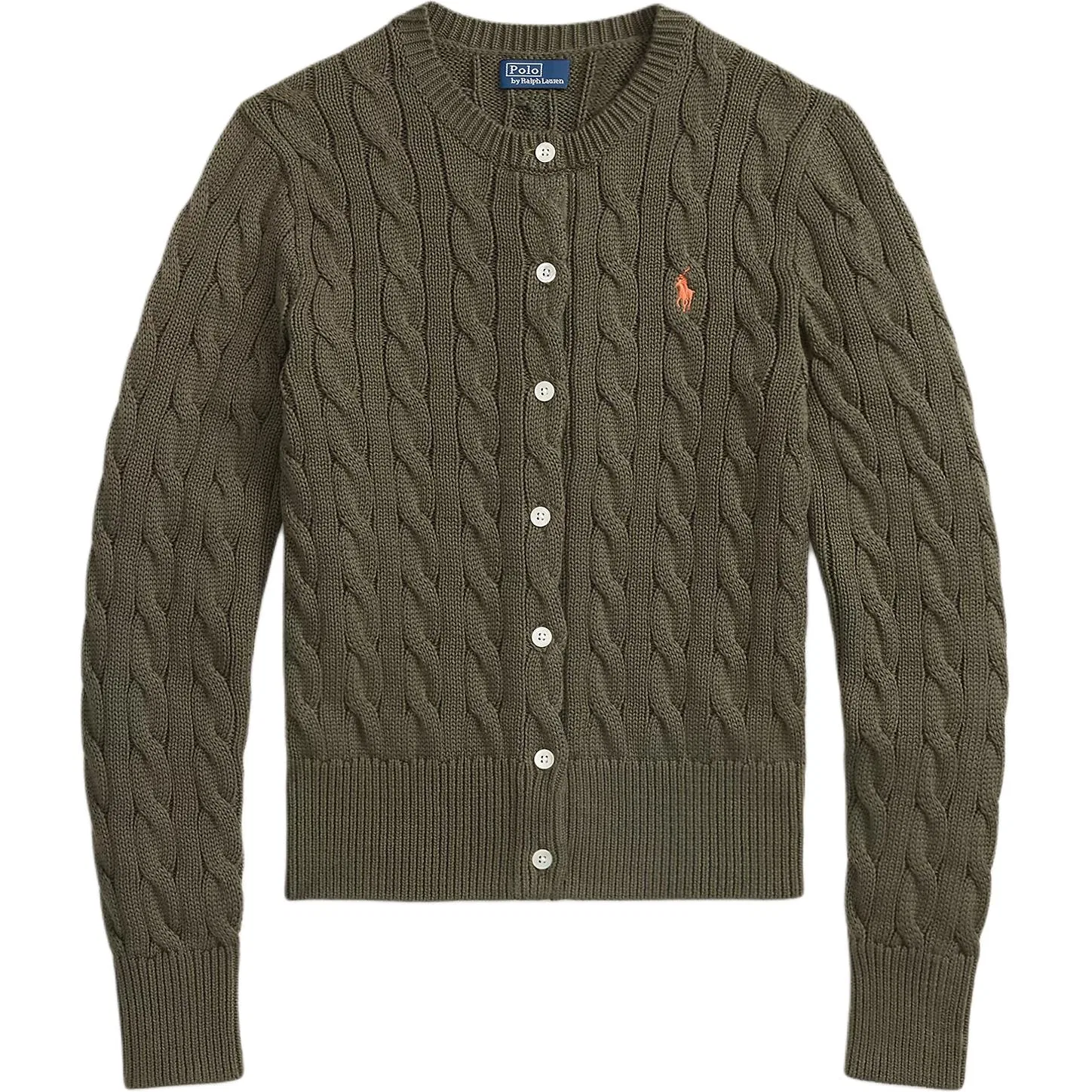 Женский кардиган с косами Polo Ralph Lauren, Harvest Olive