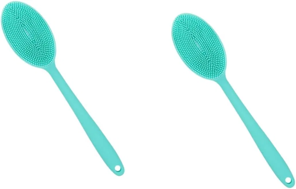 Душевая щетка с длинной ручкой FOMIYES, 2 шт, силиконовая, 30x6 см, Зеленая