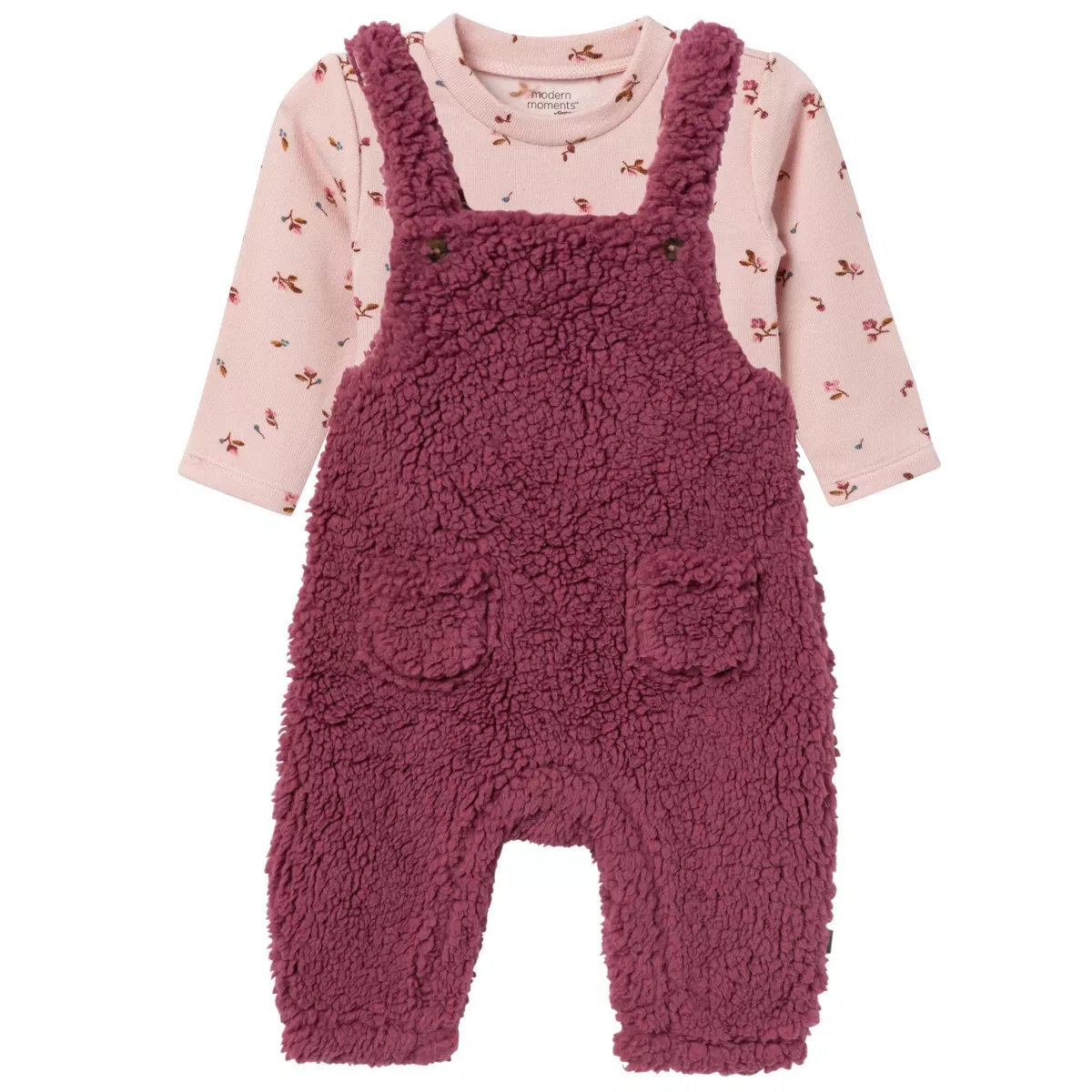 Детский комбинезон из микрофлиса с принтом Modern Moments by Gerber, Dark Rose