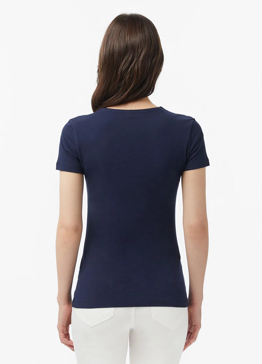 Футболка Lacoste V-образный вырез Slim Fit, темно-синяя — фото 3