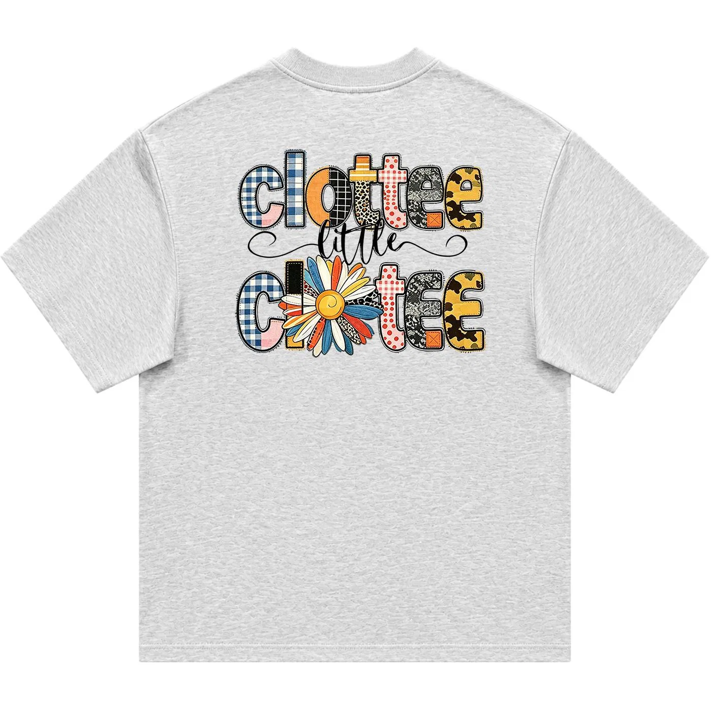 Детская футболка с круглым вырезом, свободная, CLOT, White Heather Gray