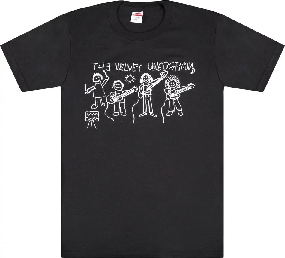 

Футболка Supreme The Velvet Underground Drawing, чёрный, Черный, Футболка Supreme The Velvet Underground Drawing, чёрный