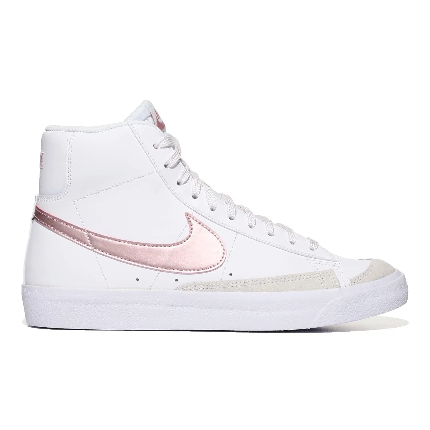 Детские кроссовки для мальчиков с высоким берцем '77 Mid Blazer NIKE, White Pink — фото 4