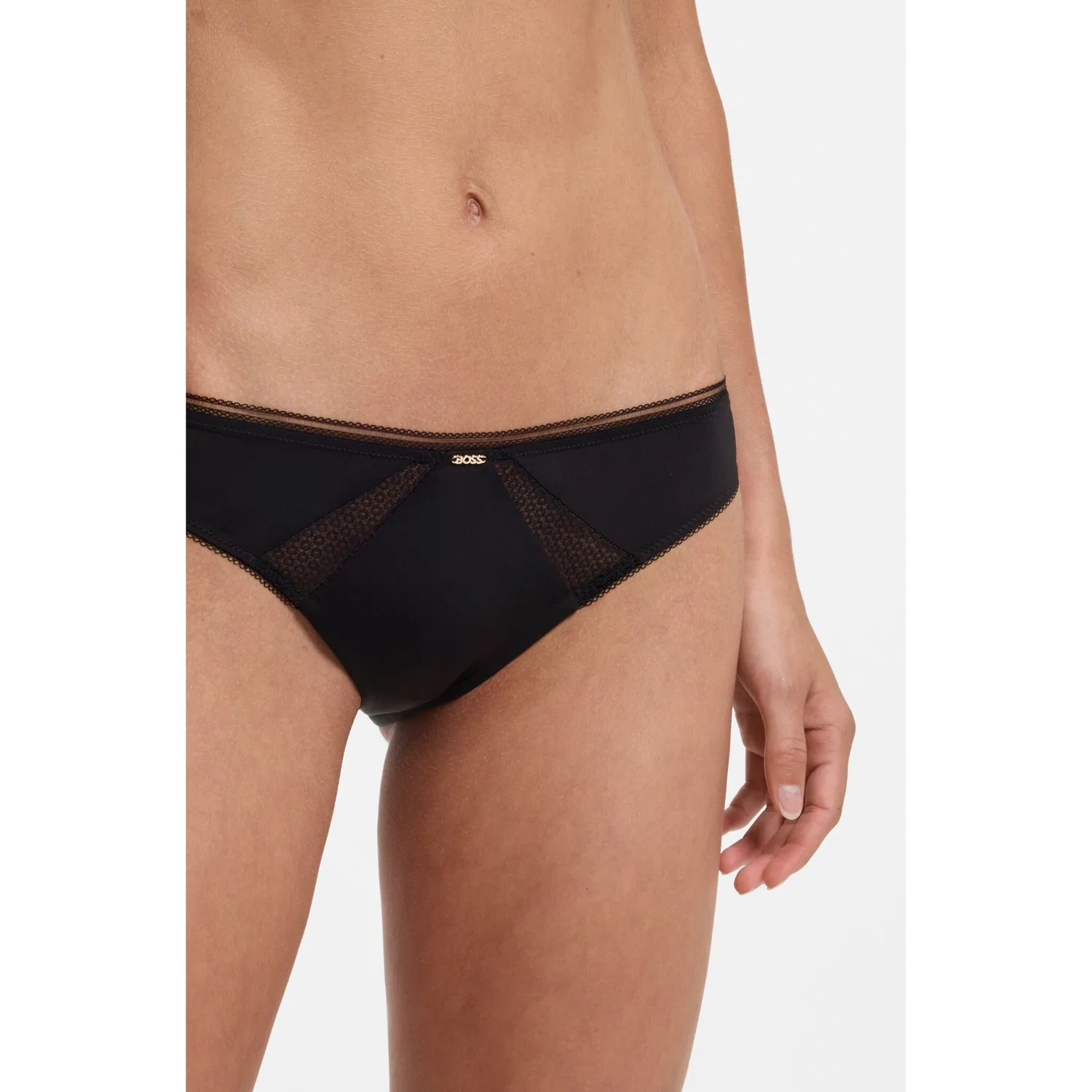 Женские трусы с кружевными вставками BUWW Pure BOSS, Black