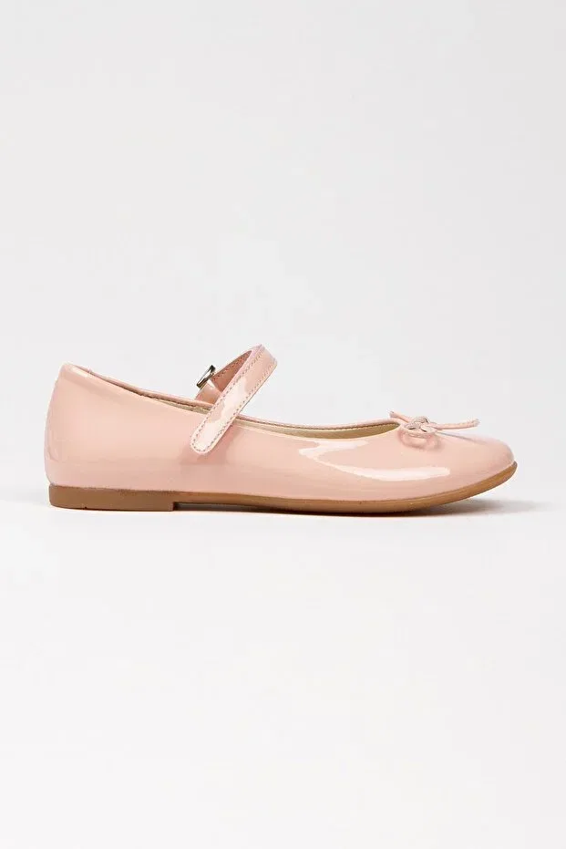 Детские балетки для девочек с коротким каблуком Paqpa, Powder Patent Leather