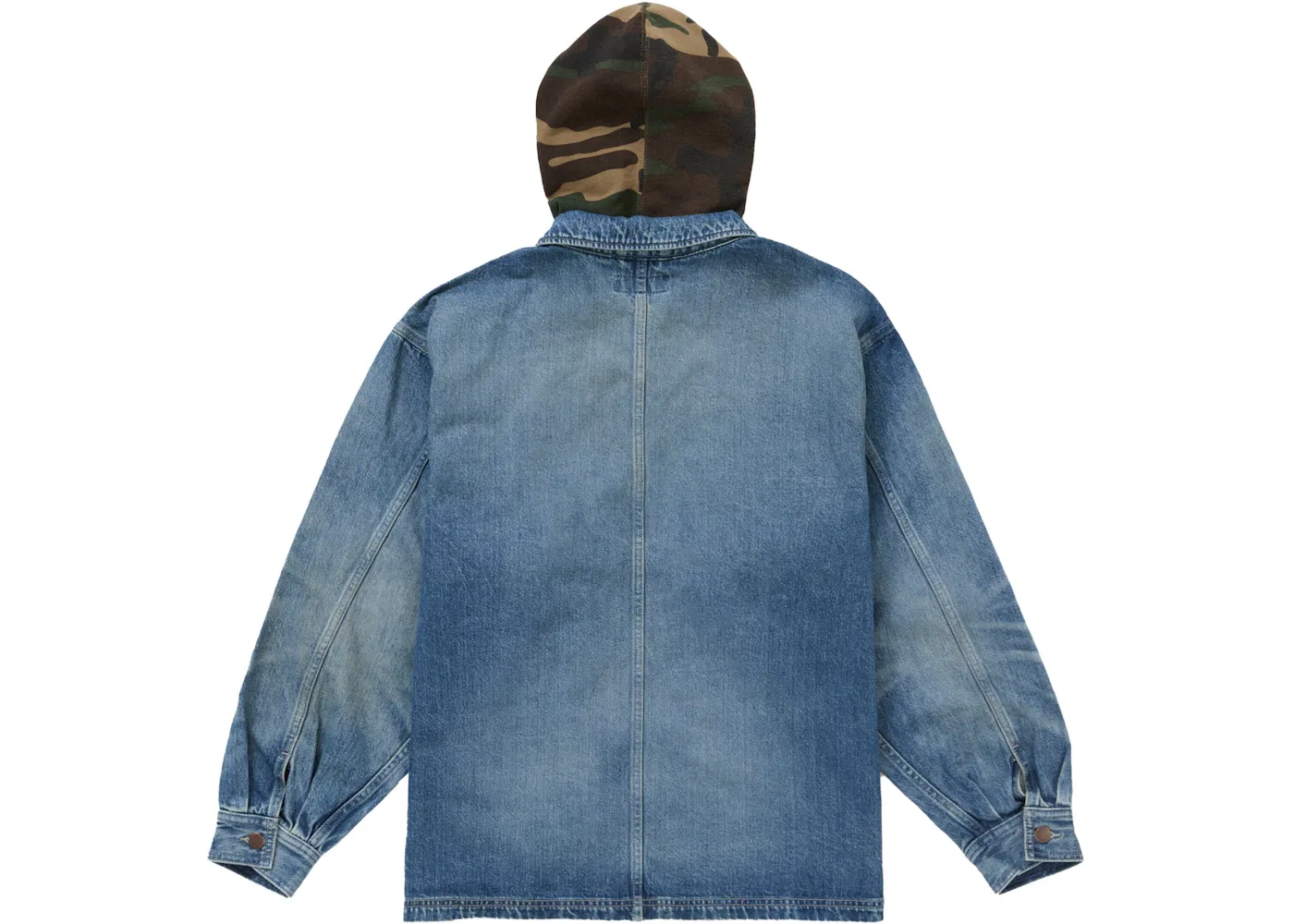 Мужское пальто-чулка с капюшоном деним Supreme, Denim — фото 2
