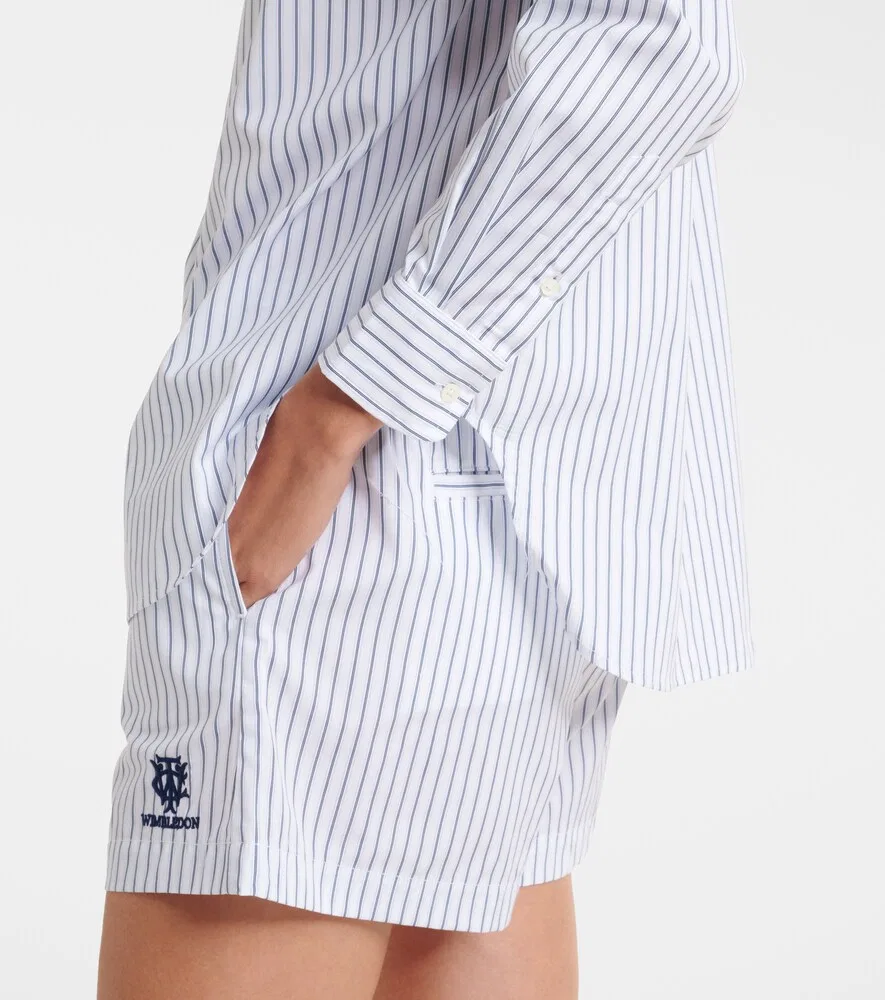 Хлопковая полосатая рубашка Wimbledon Polo Ralph Lauren, белый — фото 4