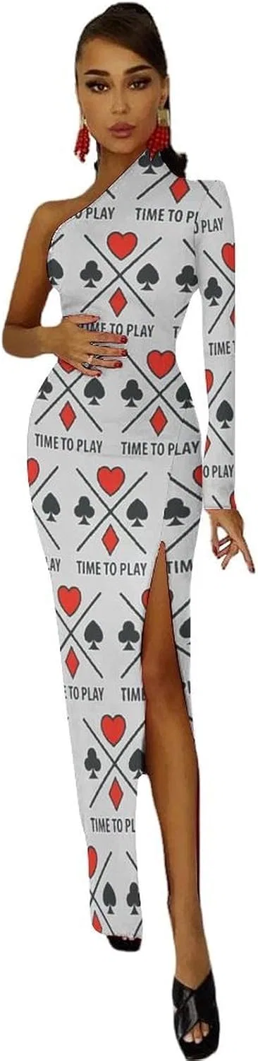Женское платье с высоким разрезом Playing Poker Card, Style — фото 3