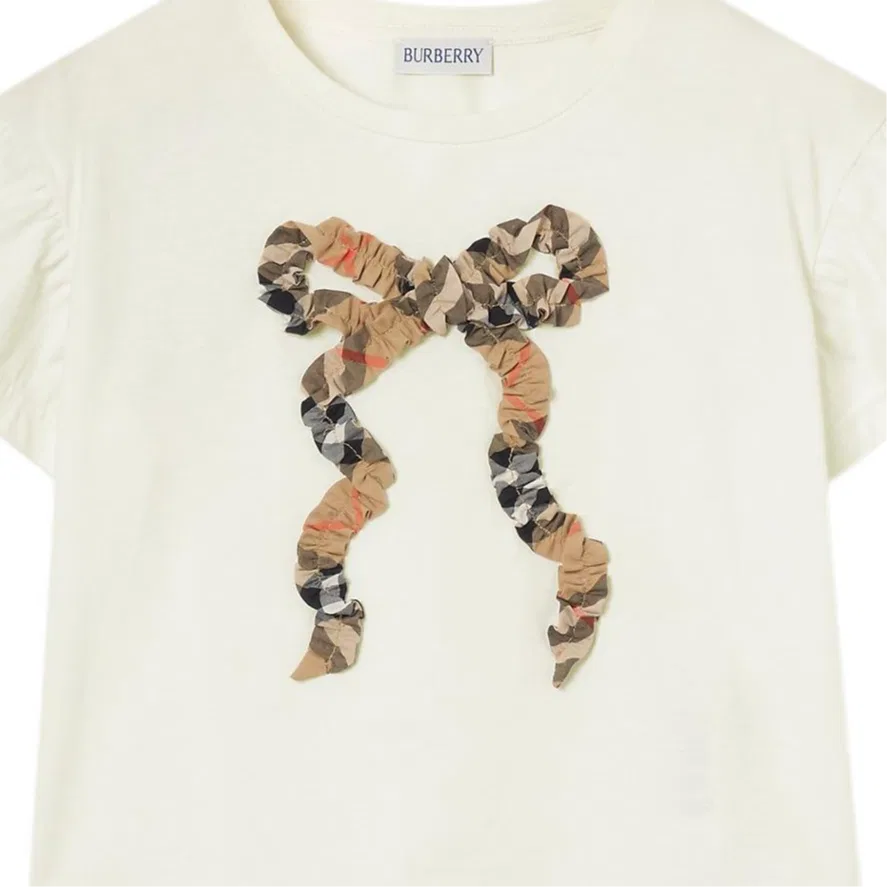 Футболка хлопковая с круглым вырезом Burberry, White — фото 4