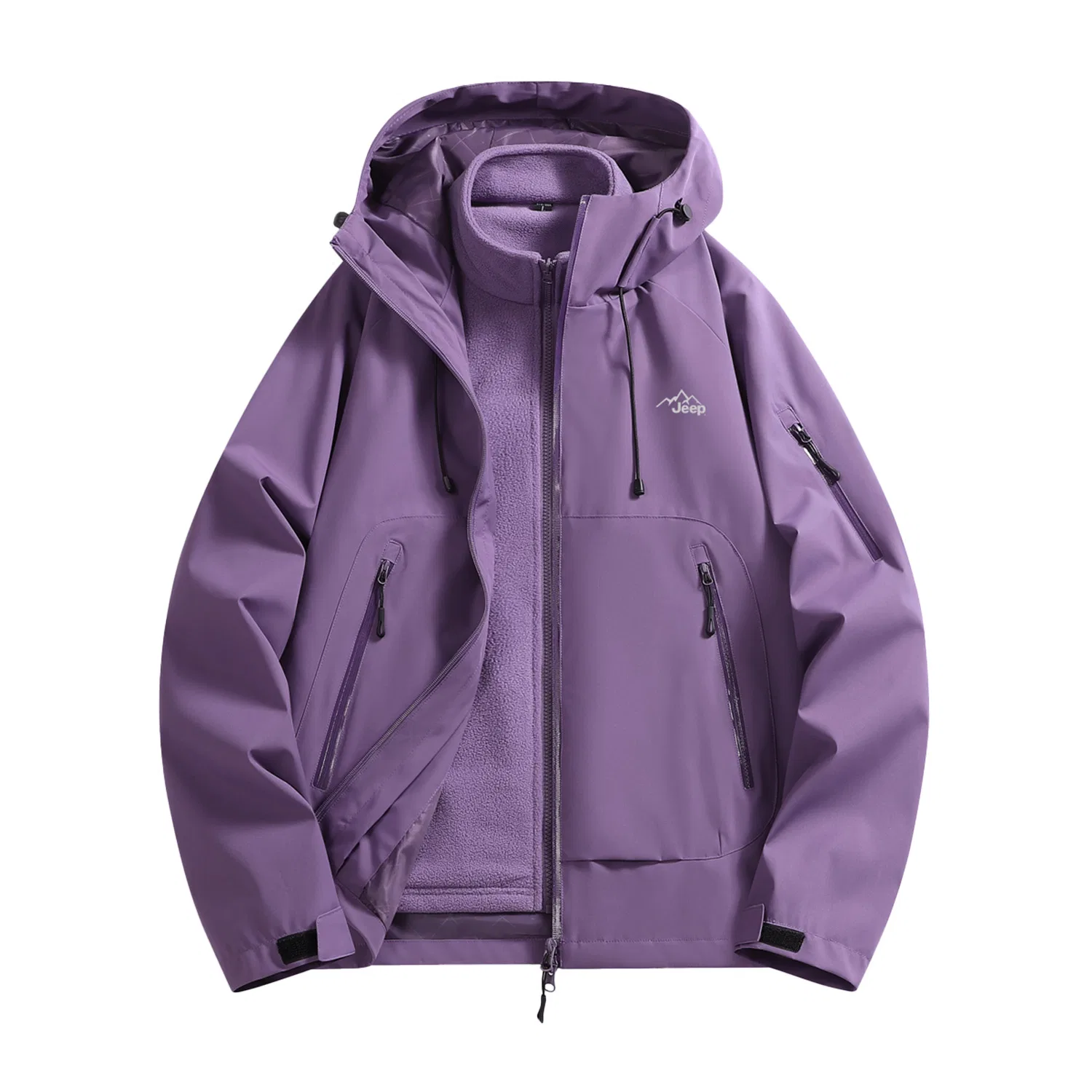 Детская куртка с капюшоном, немодельная, средняя, Jeep, Purple
