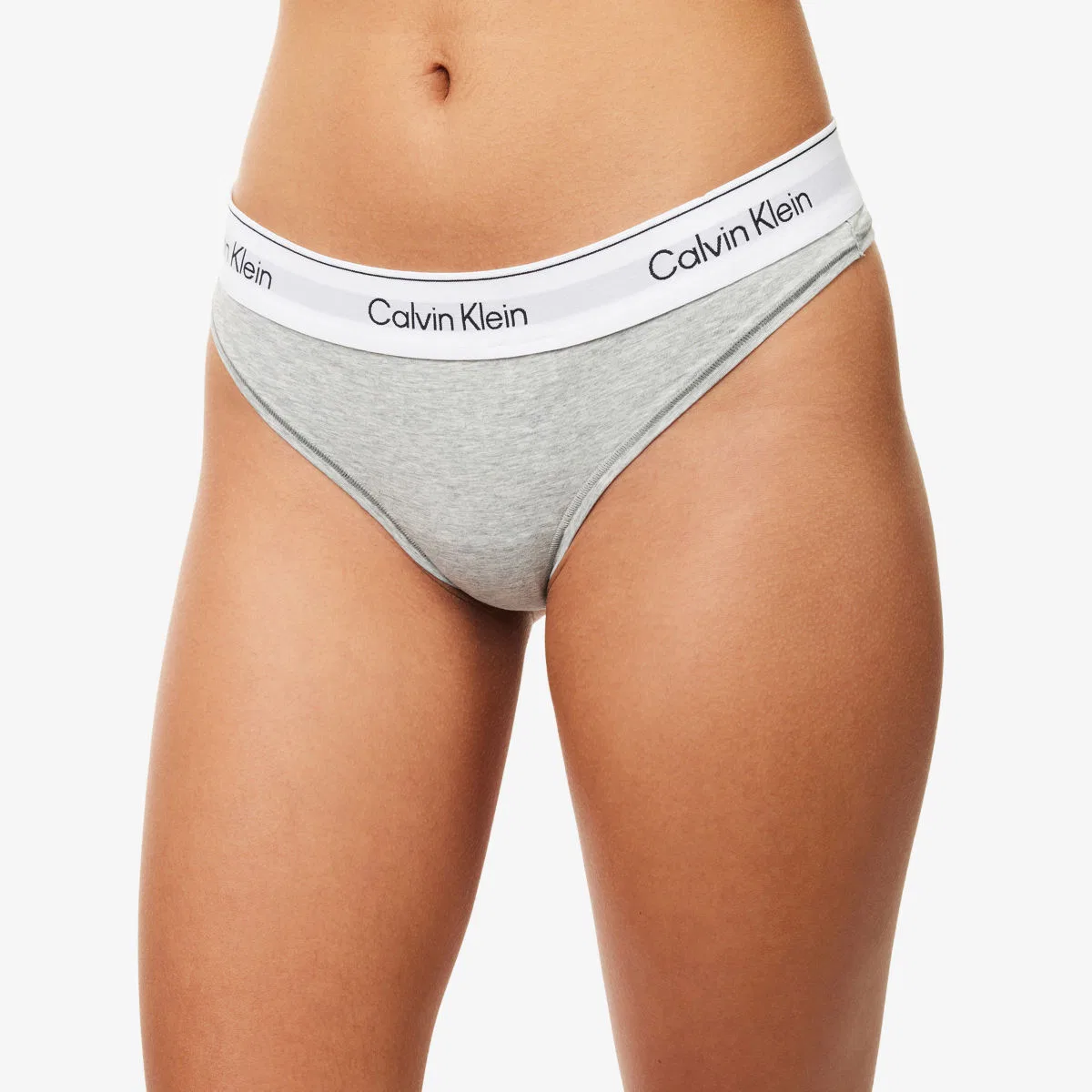 Трусики-стринги icon из смеси модала и хлопка Calvin Klein, серый — фото 3