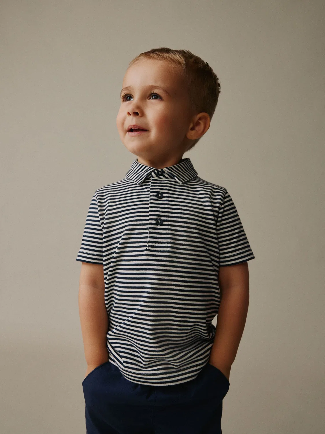 Поло с коротким рукавом, полосатое, Navy/White Stripe Short Sleeve Polo Shirt Next, Navy/White